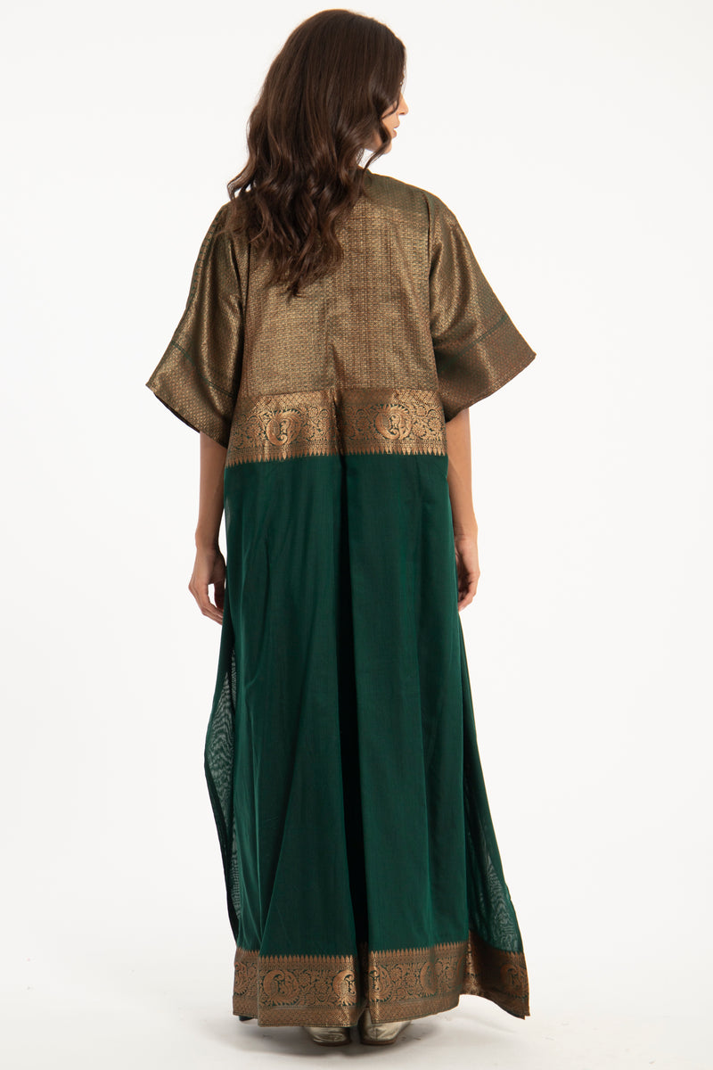 One-Of-A-Kind Noujoud Cotton Handwoven Green Dress