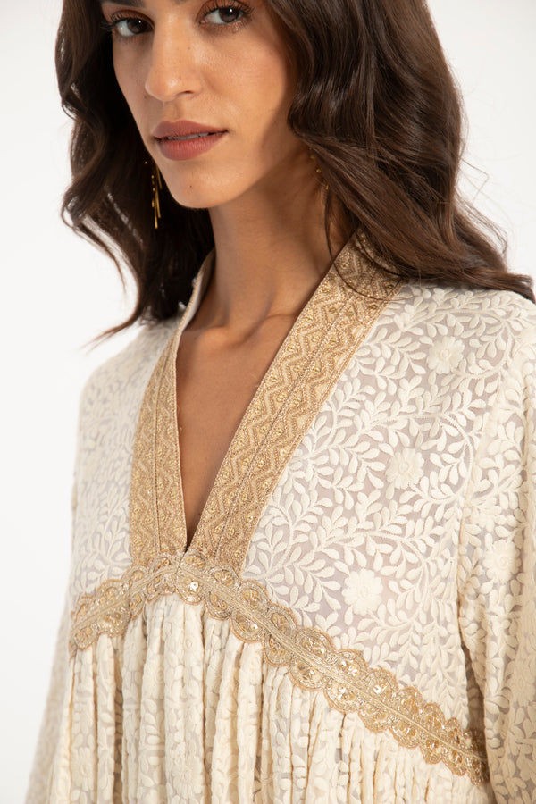 Aliaa Silk Georgette Embroidered Dress