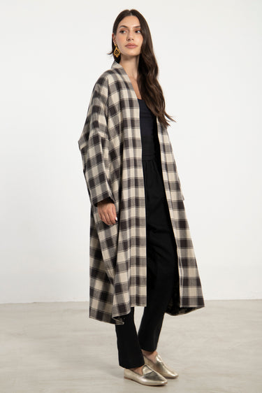 Tilal Plaid Wool Abaya