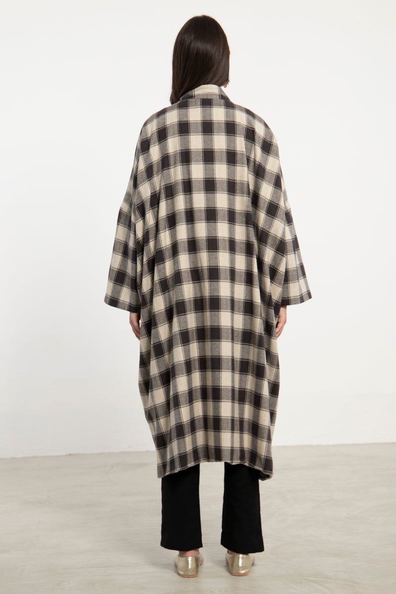 Tilal Plaid Wool Abaya