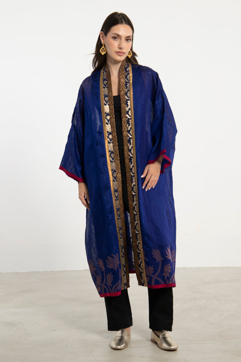 Khalida Silk Royal Blue Abaya