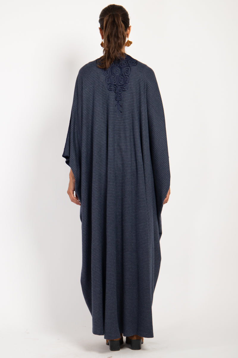 Loro Piana Wool Checks Navy Abaya