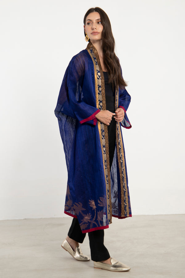 Khalida Silk Royal Blue Abaya