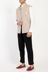 Hassan Loro Piana Wool Ecru Gilet