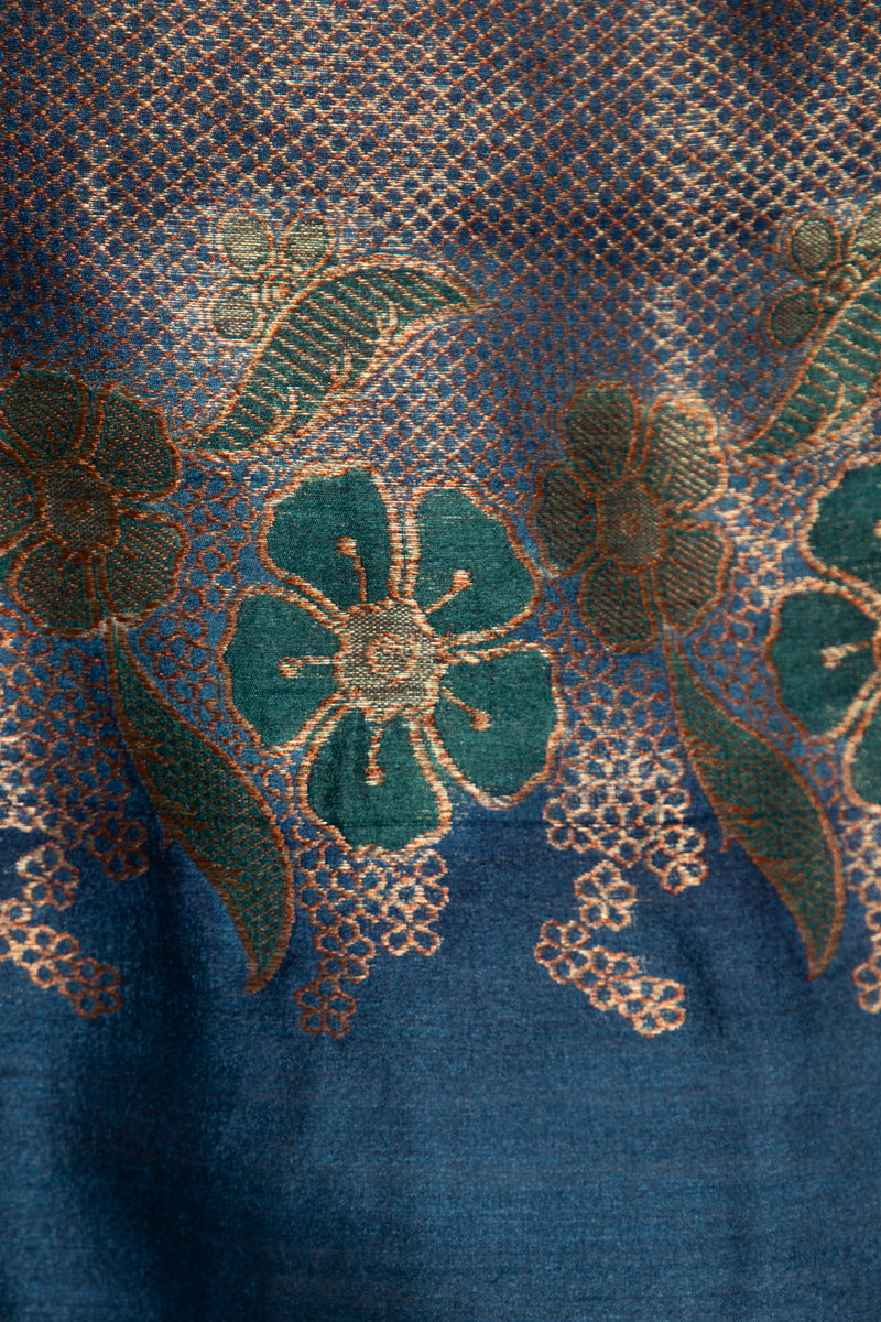 Helen Handwoven Silk Blue Dress