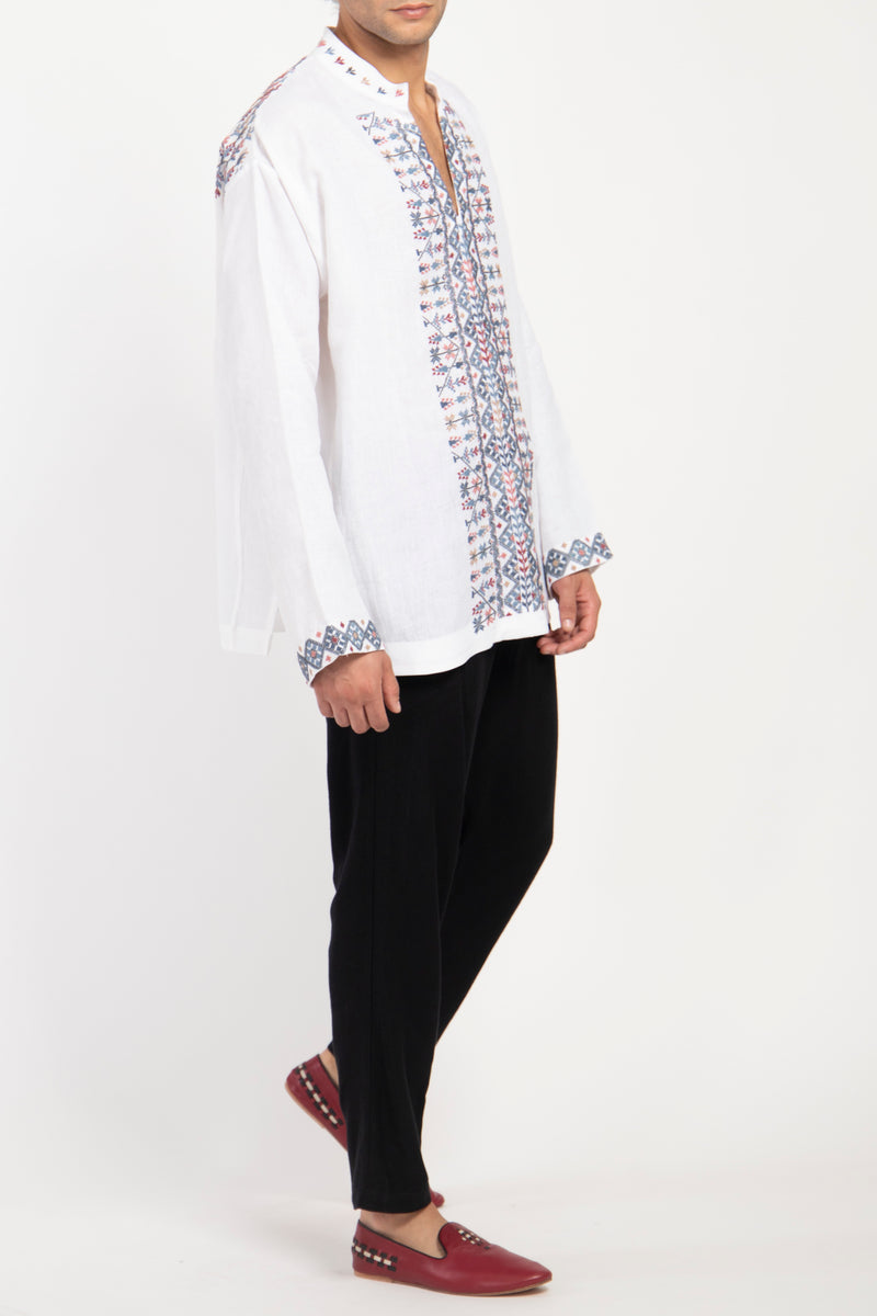 Orient 499 x Inaash Palestinian Embroidered White Shirt