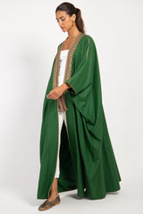 Classic Wool Embroidered Green Abaya