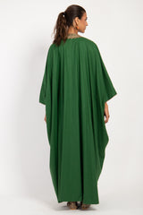 Classic Wool Embroidered Green Abaya