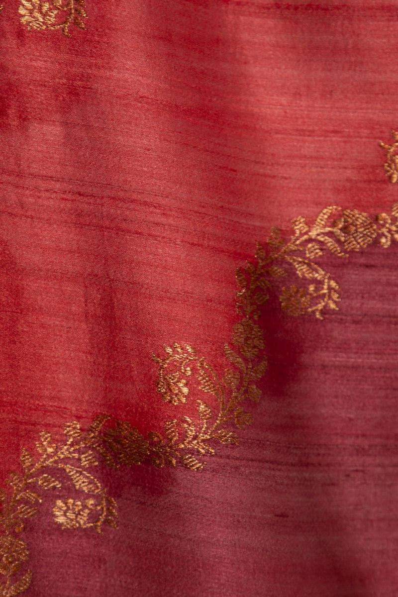 Helen Handwoven Silk Red Dress