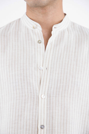 Philippe Linen Striped Sand Shirt