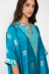 Tamara Handwoven Silk Sky Blue Dress