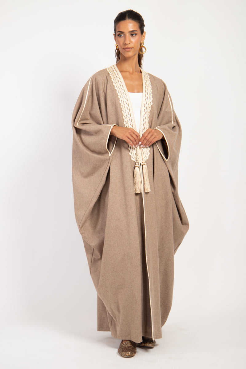 Classic Wool Sand Abaya