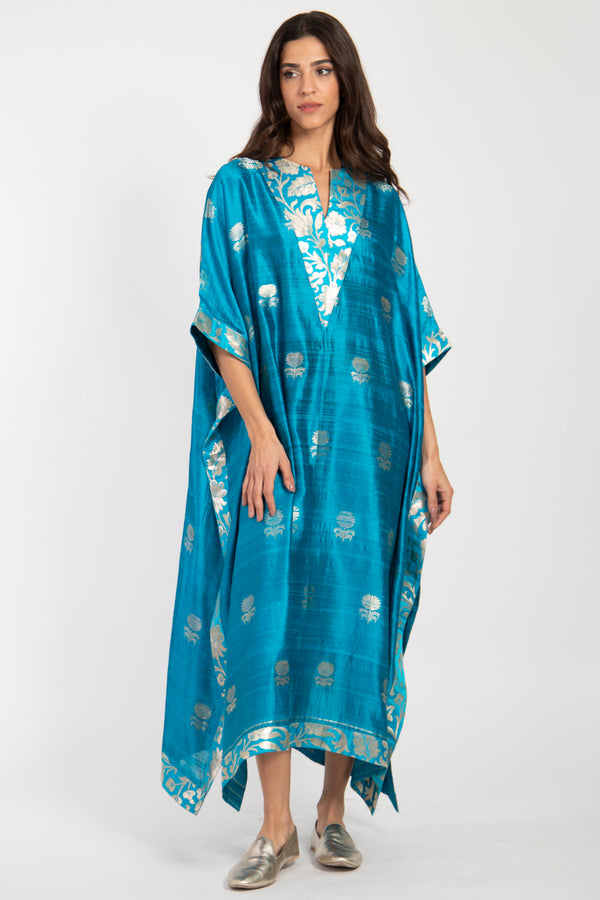 Tamara Handwoven Silk Sky Blue Dress