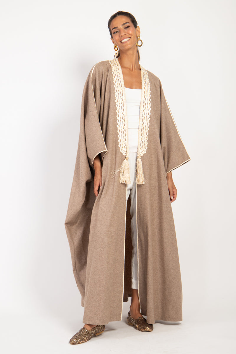 Classic Wool Sand Abaya