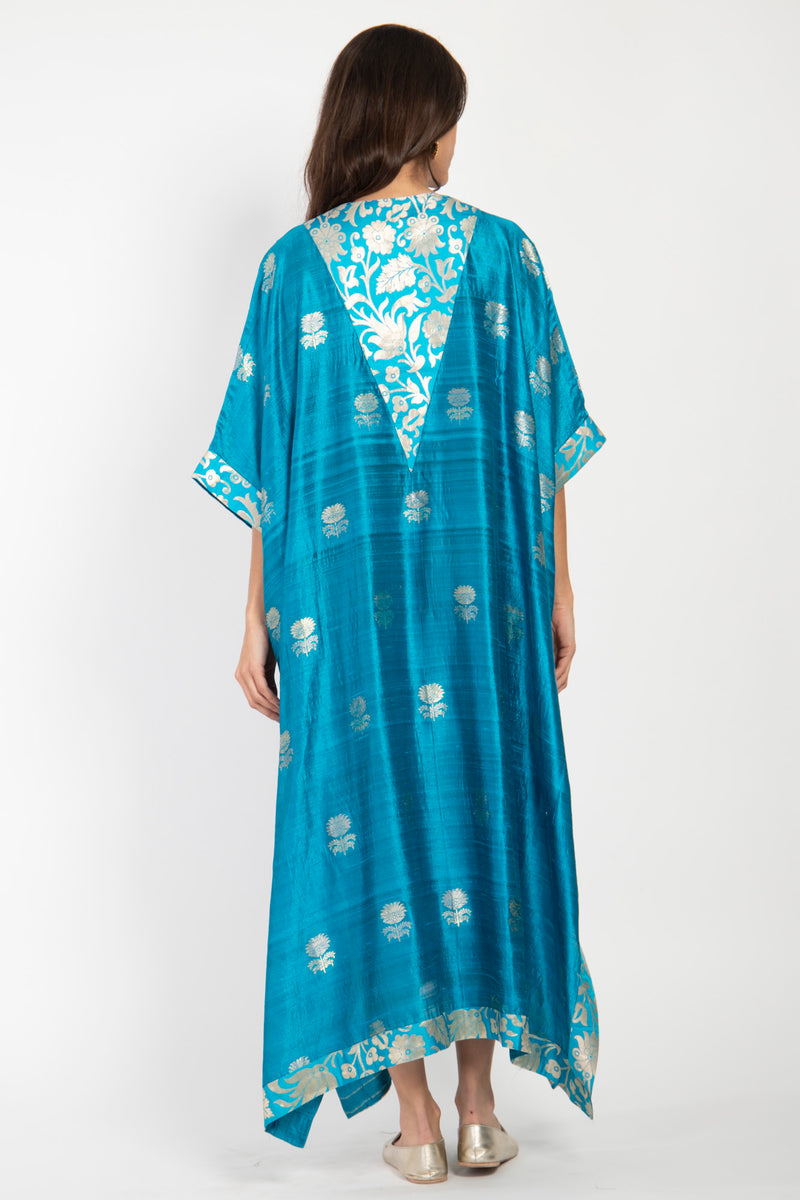 Tamara Handwoven Silk Sky Blue Dress