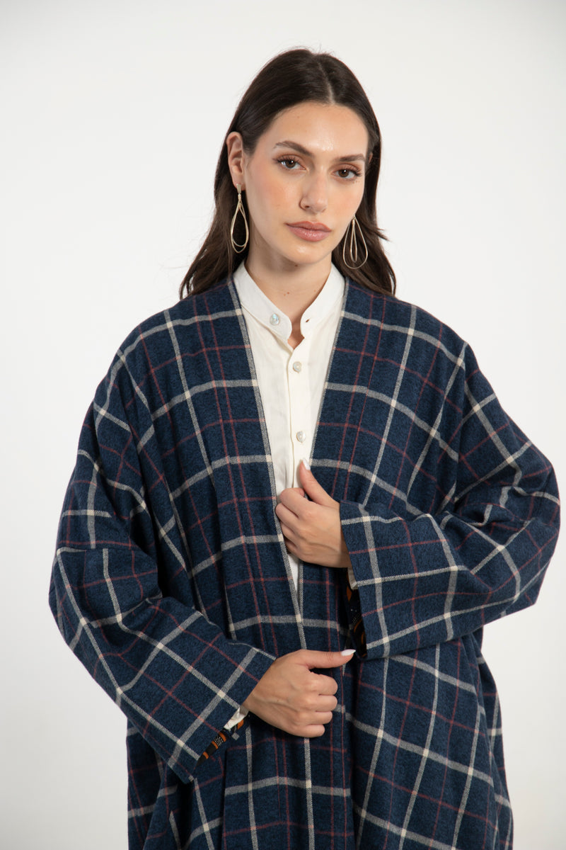 Tilal Plaid Wool Abaya