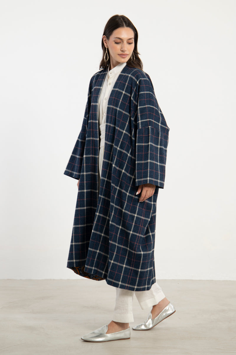 Tilal Plaid Wool Abaya