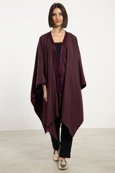 Cashmere Burgundy Poncho