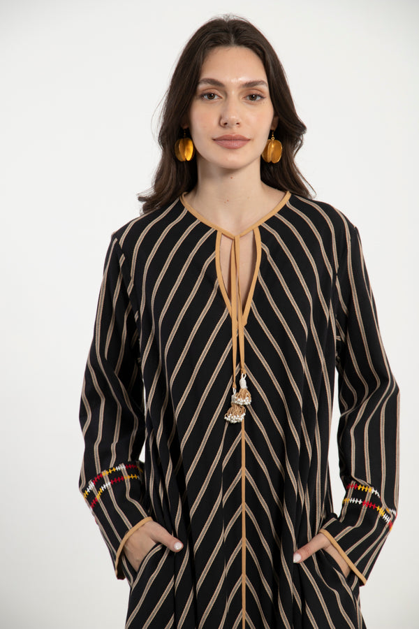 Youmna Cotton Striped Kaftan