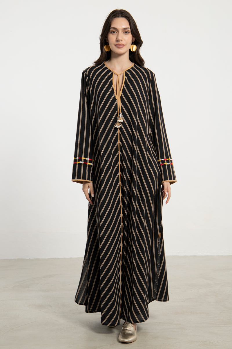 Youmna Cotton Striped Kaftan