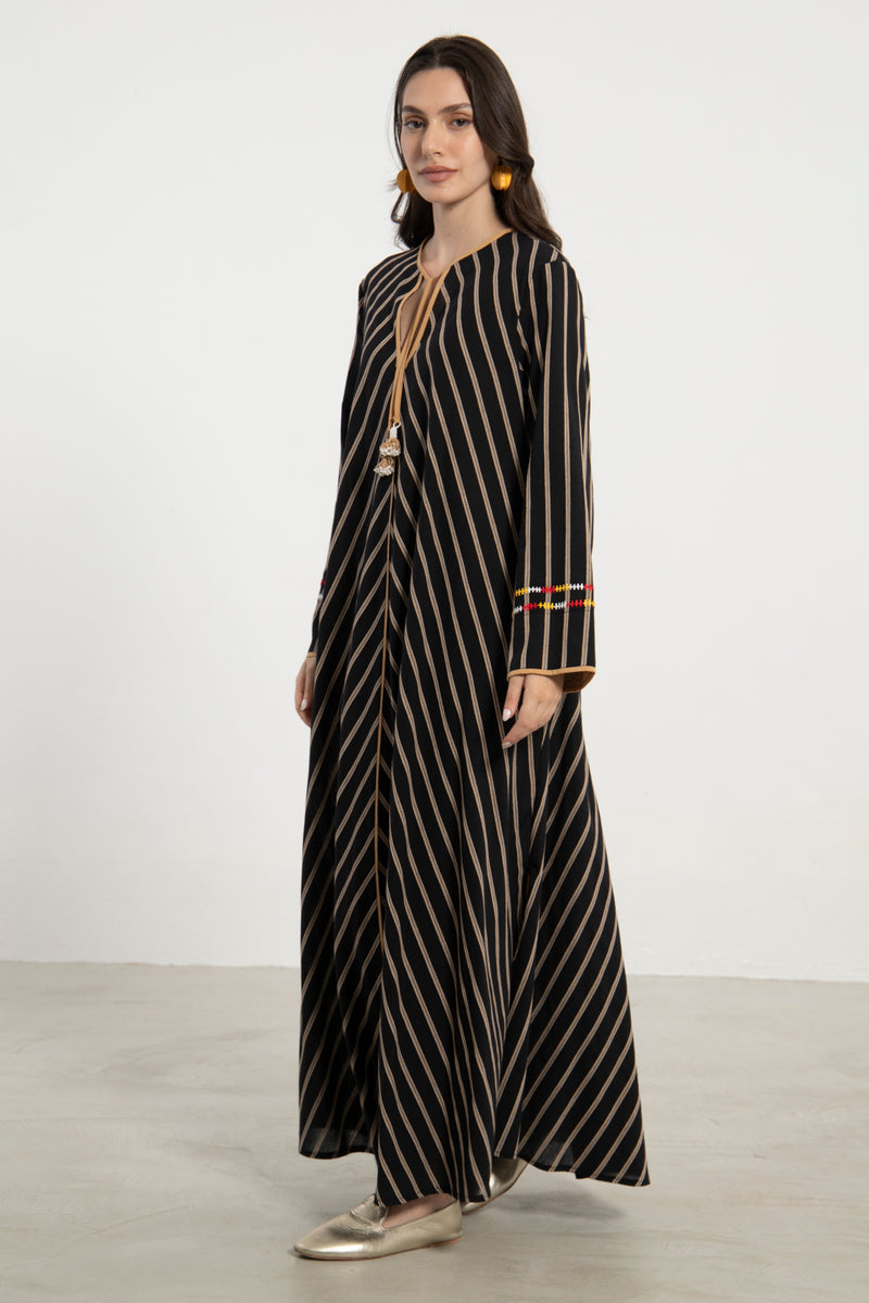 Youmna Cotton Striped Kaftan