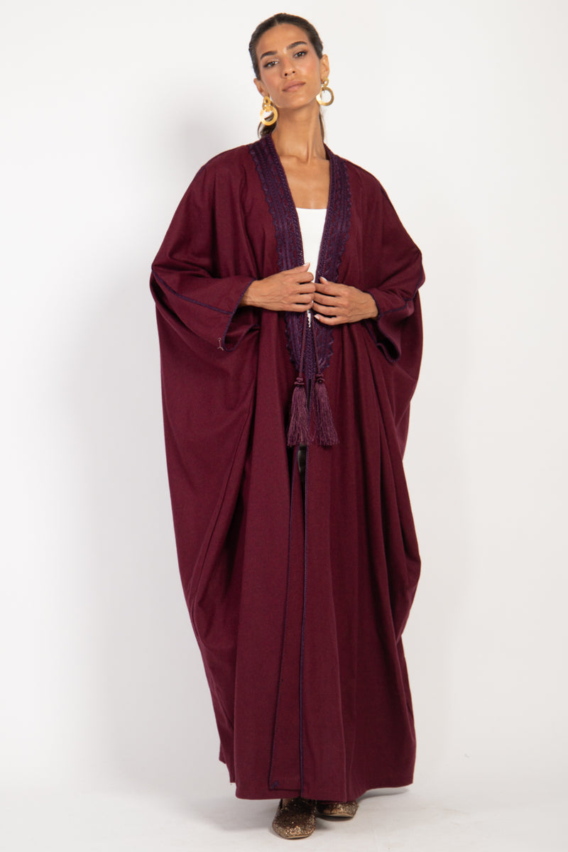 Classic Wool Burgundy Abaya