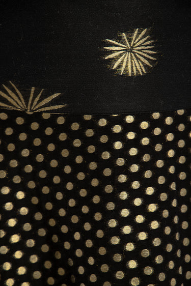 Amina Cotton Silk Black & Gold Skirt