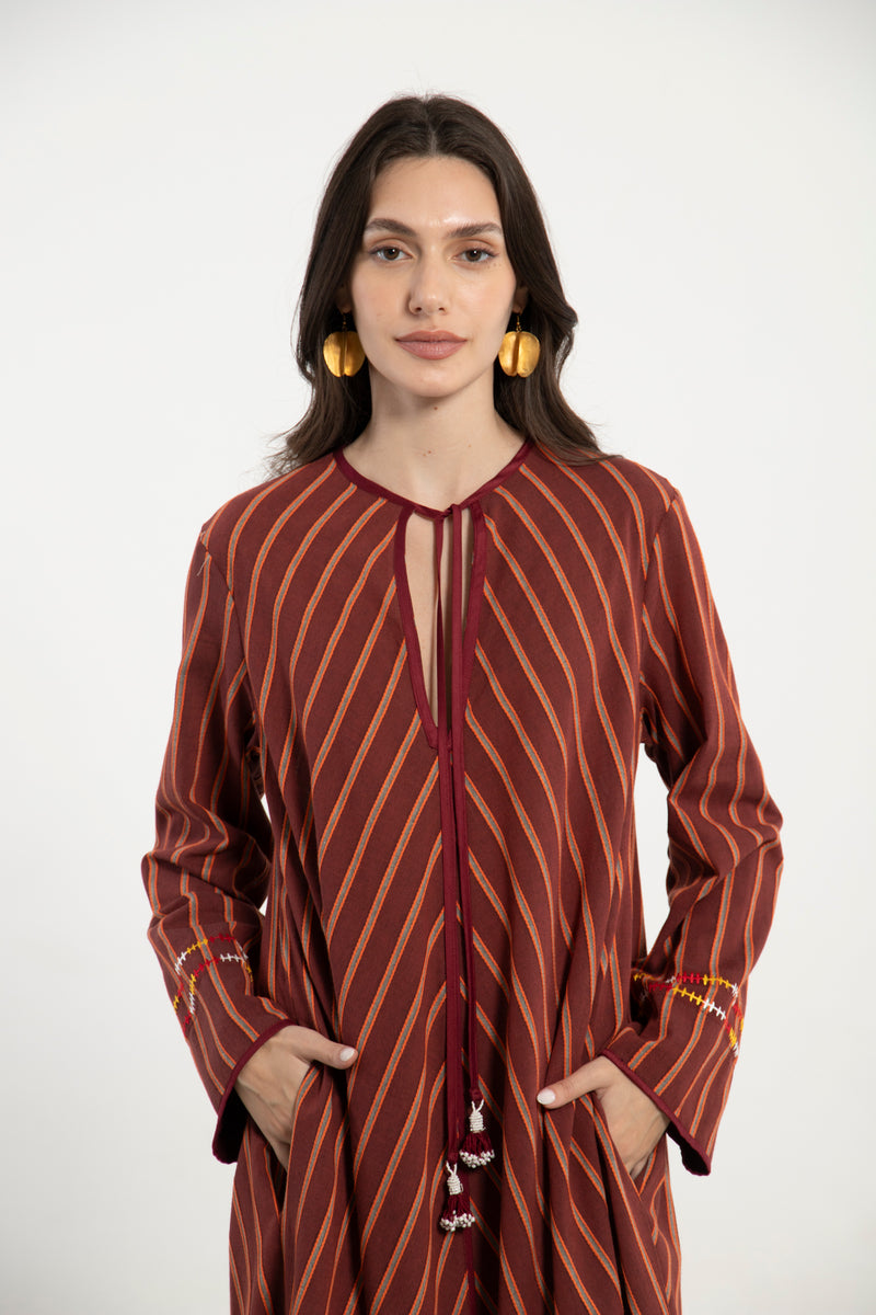 Youmna Cotton Striped Kaftan