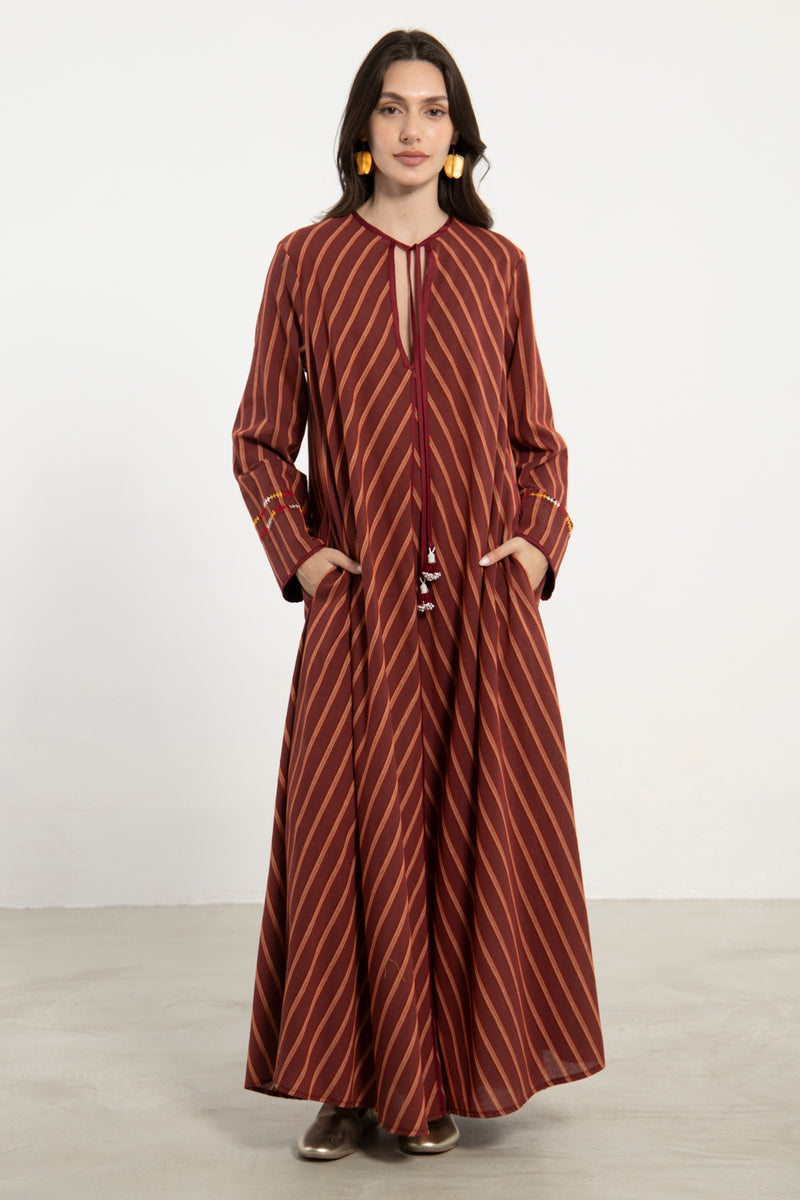 Youmna Cotton Striped Kaftan