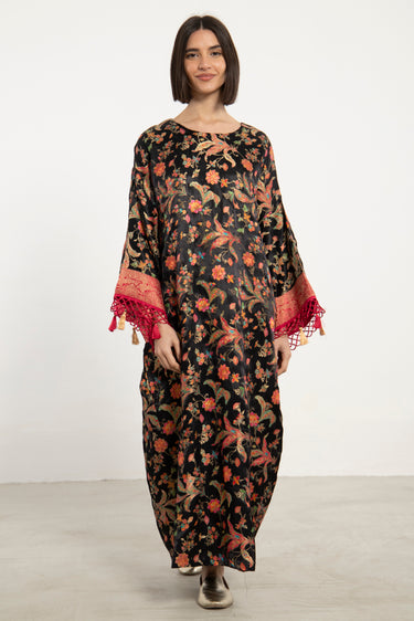 One-Of-a-Kind Rawda Silk Black & Pink Dress