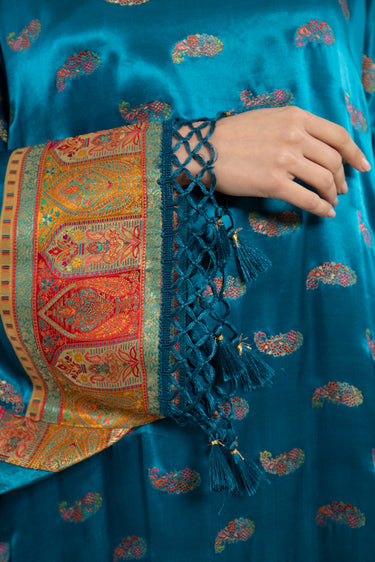 One-Of-a-Kind Rawda Silk Blue Dress Orient 499 One-Of-a-Kind Rawda Silk Blue Dress Orient 499