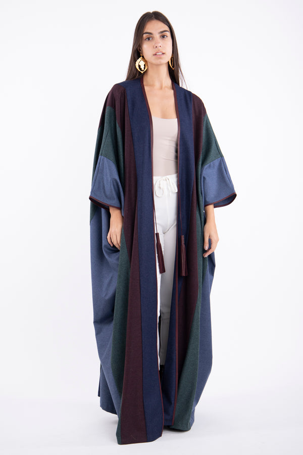 Loro Piana Cashmere Panels Navy Sky Abaya