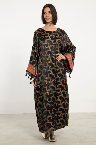 One-Of-a-Kind Rawda Silk Black & Gold Dress