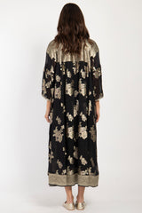 One-Of-A-Kind Rania Silk Black & Gold Dress