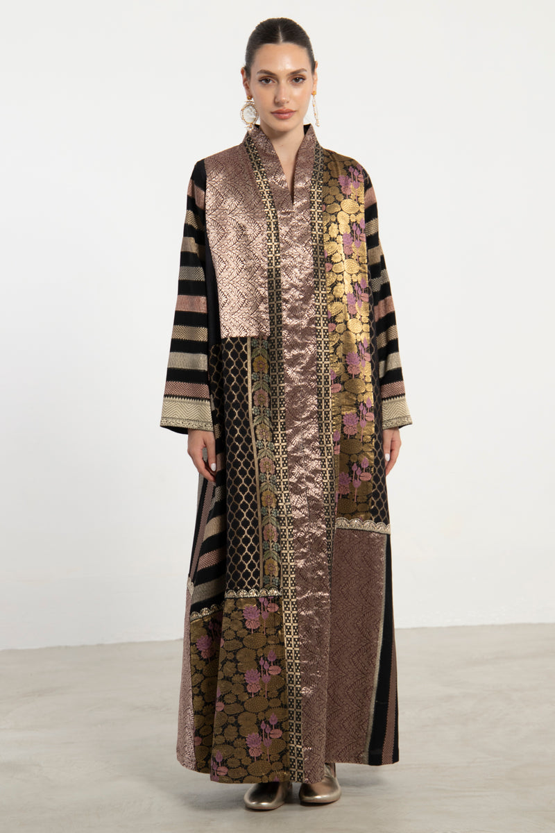 Fayrouz Silk Brocade Patchwork Dress