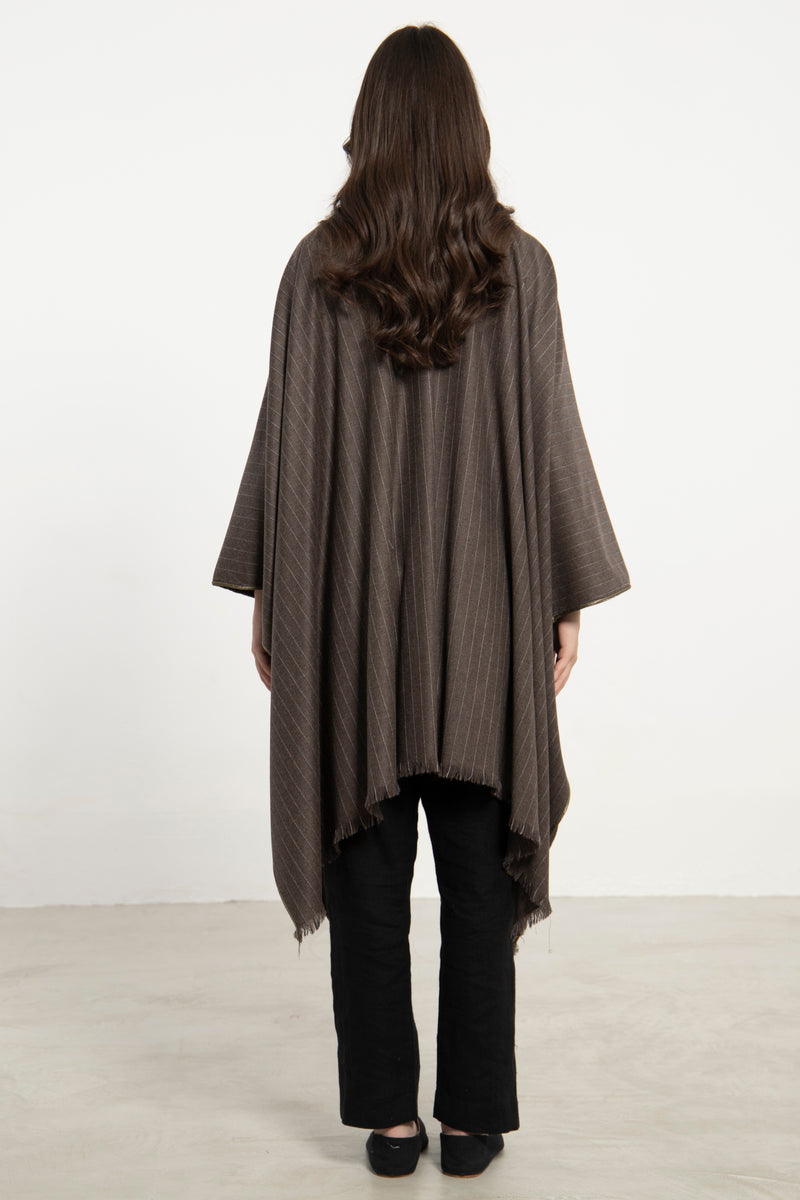Wool & Cashmere Taupe Poncho