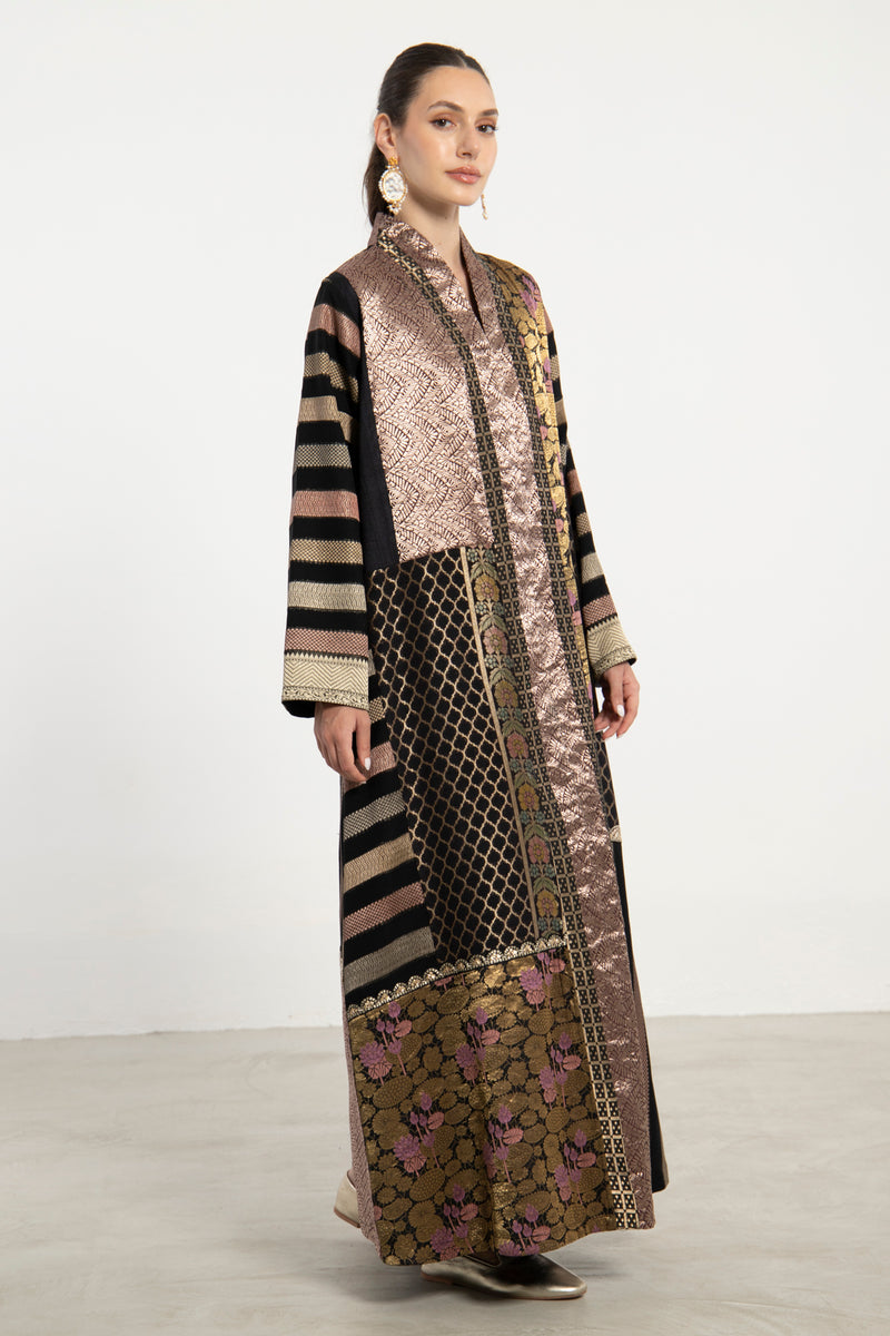 Fayrouz Silk Brocade Patchwork Dress