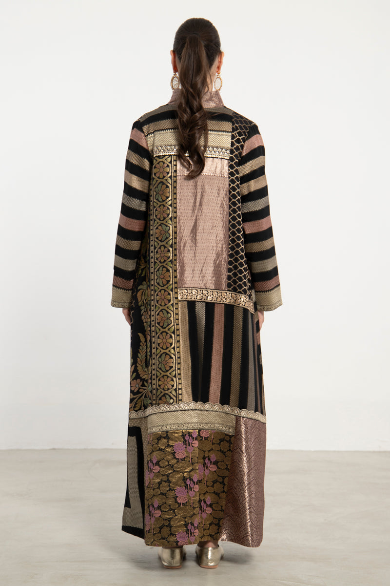 Fayrouz Silk Brocade Patchwork Dress
