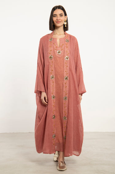 Yafa Linen Embroidered Blush Set