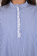Dakka Cotton Striped Blue Jellaba