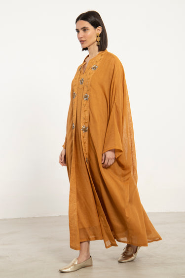 Yafa Linen Embroidered Yellow Set