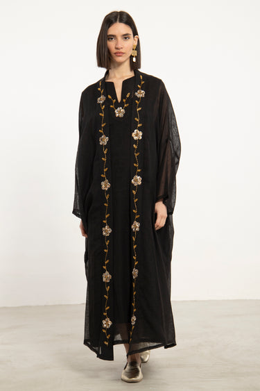 Yafa Linen Embroidered Black Set