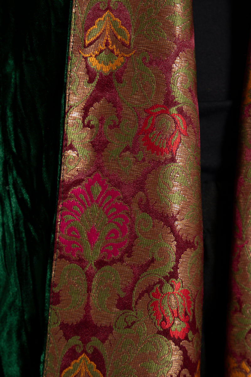 Malaki Crushed Velvet Emerald Green Coat