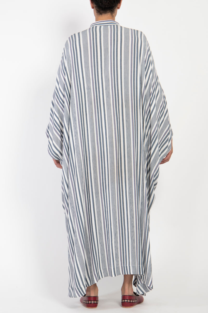 Fahed Buttoned Cotton Striped Jellaba