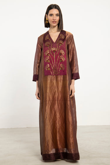 Zein Silk Embroidered Dress