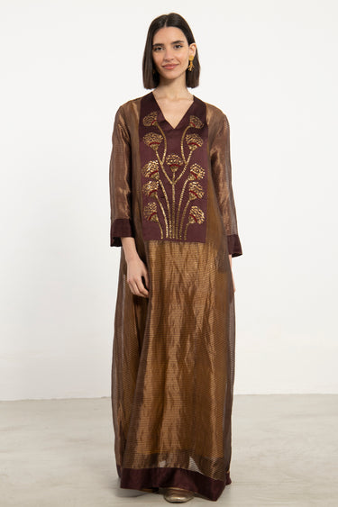 Zein Silk Embroidered Dress