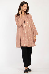 Magda Linen Embroidered Pink Jacket