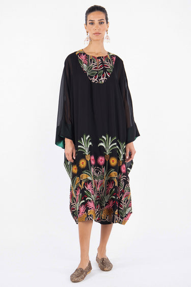 Asmahan Georgette Embroidered Black  Dress
