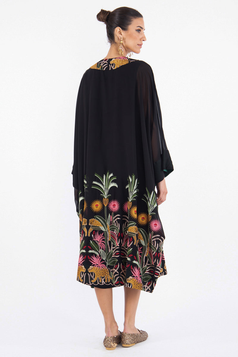 Asmahan Georgette Embroidered Black  Dress