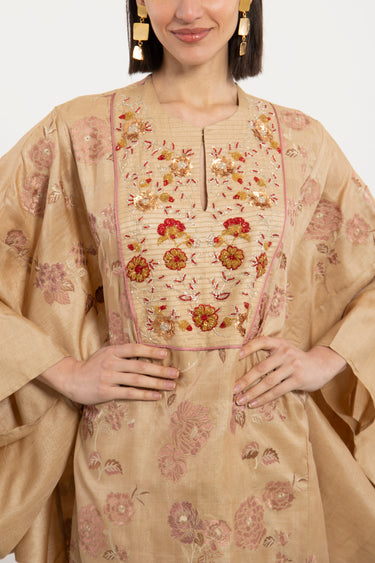 Kawthar Silk Embroidered Pink Gown